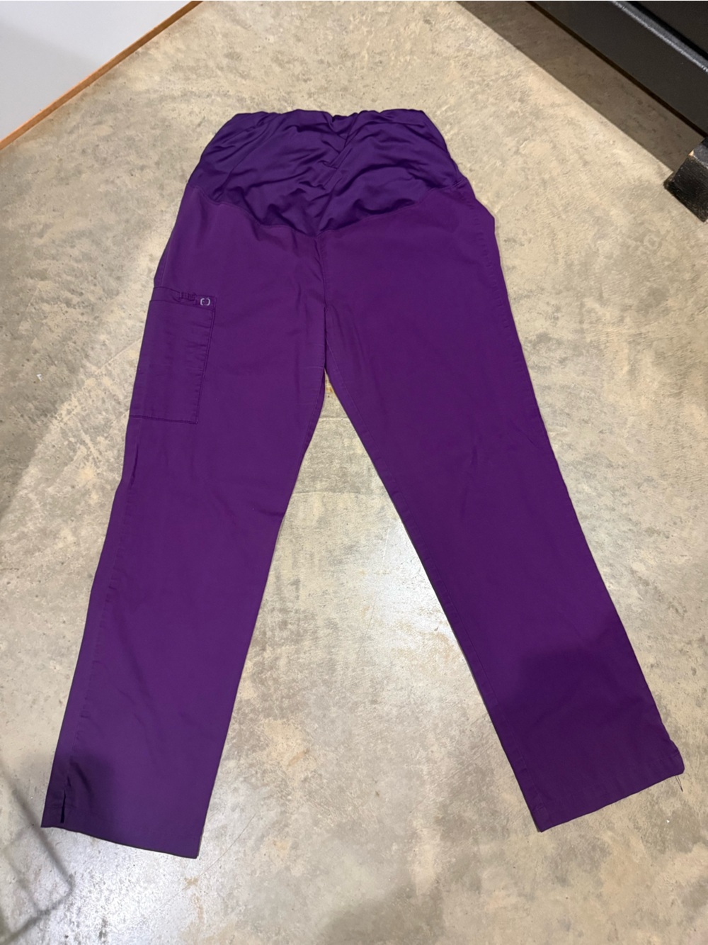 Wondering purple maternity scrub pants